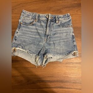 American Eagle Outfitters Light Blue High-Rise Denim Cutoff Shorts